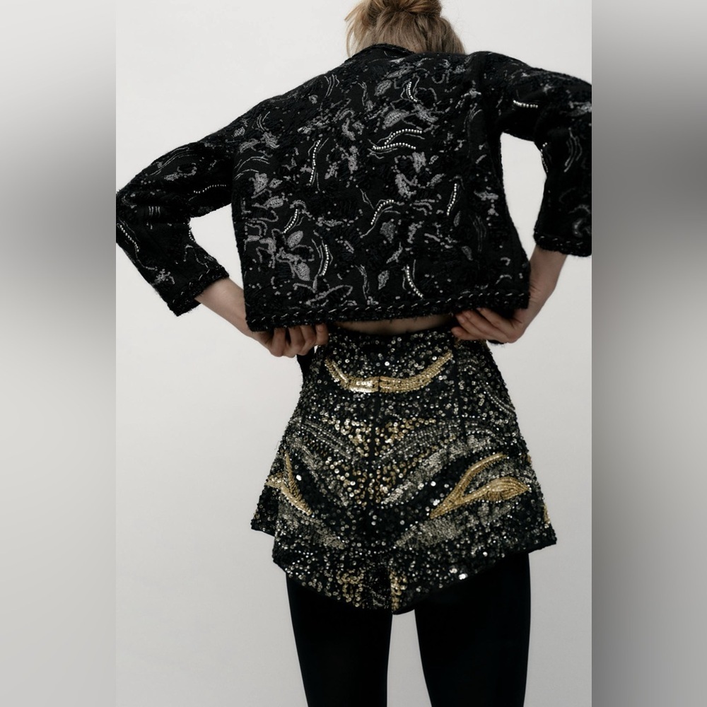 NWT ZARA SEQUIN SHORTS - Picture 9 of 16